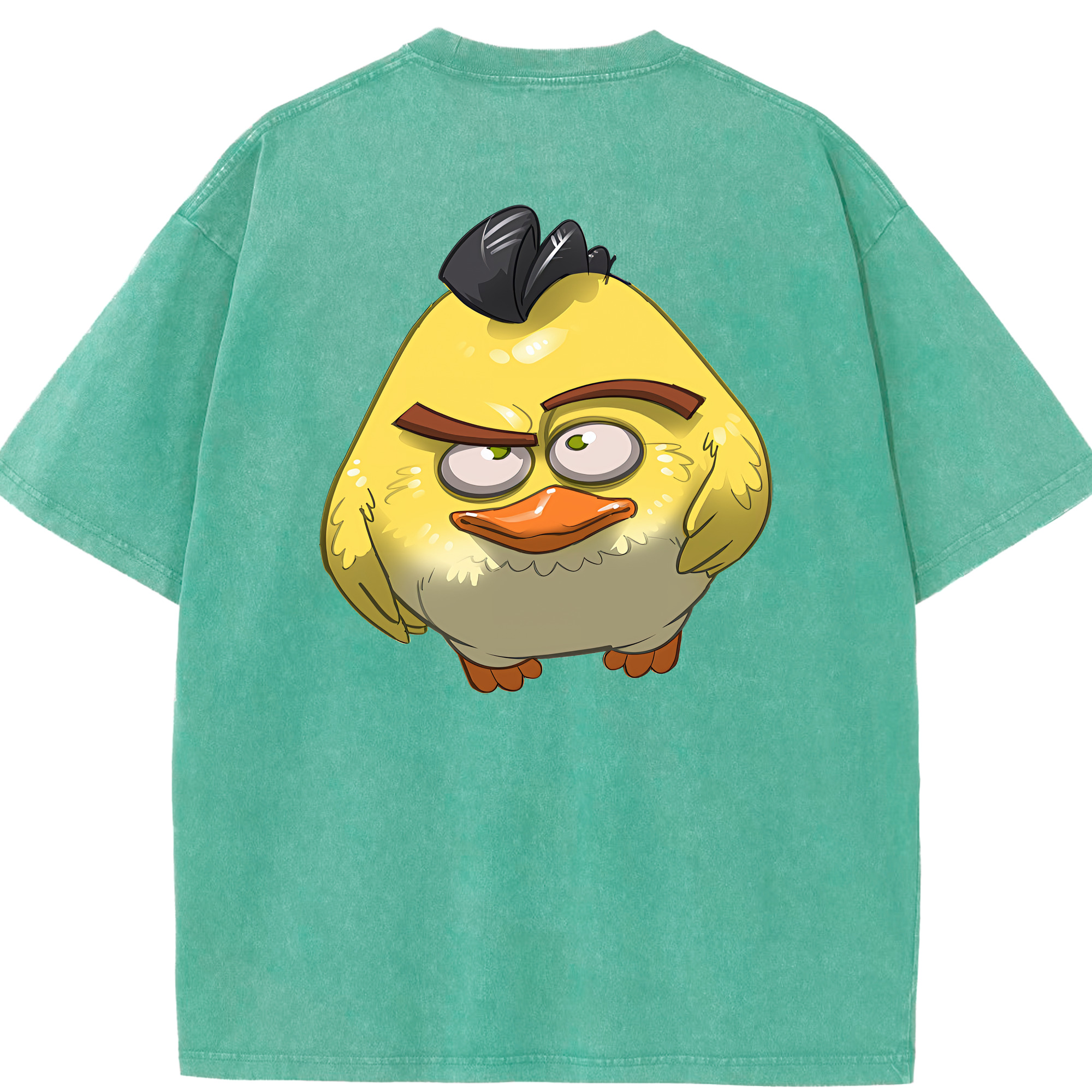 （画像用） Angry Birds アングリーバード 綿100% ヴィンテージ風 半袖Tシャツ（背面プリント）